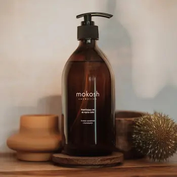 Mokosh, nawilżający żel do mycia ciała, drzewo sandałowe z bursztynem, 500 ml