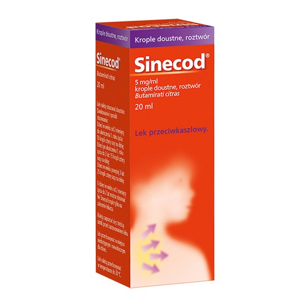 Sinecod, 5 mg/ml, krople doustne, 20 ml - Portal DOZ.pl