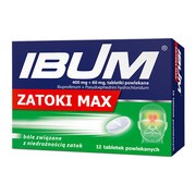 Ibum Zatoki Max, 400 mg + 60 mg, tabletki powlekane, 12 szt.
