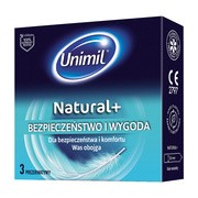 Unimil Natural+, prezerwatywy lateksowe, 3 szt.