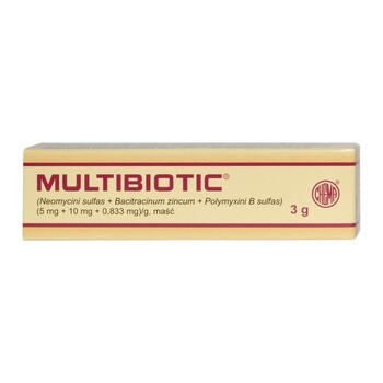 Multibiotic, (5 mg + 10 mg + 0,833 mg)/g, maść, 3 g