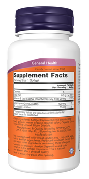 Now Foods CoQ10 400 mg z lecytyną i witaminą E, kapsułki, 60 szt.