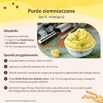 Nestle Sinlac, bezglutenowy produkt zbożowy bez dodatku cukru, po 6. miesiącu, 300 g