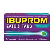 Ibuprom Zatoki Tabs, 200 mg+6,1 mg, tabletki drażowane, 24 szt.        