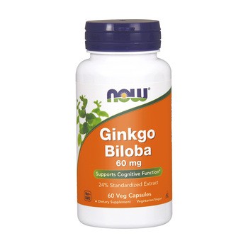 Now Foods Ginkgo Biloba 60 mg, kapsułki, 60 szt.