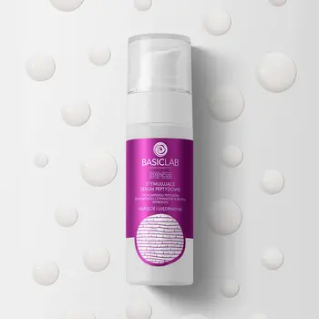 BasicLab Esteticus, serum peptydowe do twarzy na noc Napięcie i Ujędrnienie, 30 ml