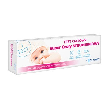 Diather, test ciążowy super czuły, strumieniowy, 1 szt