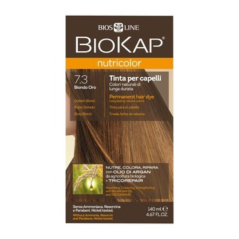Biokap Nutricolor, farba do włosów, 7.3 złoty blond, 140 ml