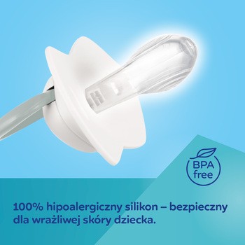 Canpol Babies, smoczek uspokajający, silikonowy symetryczny, 0-6 m, BabiesBoo biały, 2 szt.