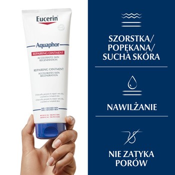 Eucerin Aquaphor, maść regenerująca do skóry suchej, popękanej i podrażnionej, dla dorosłych i niemowląt, 220 ml