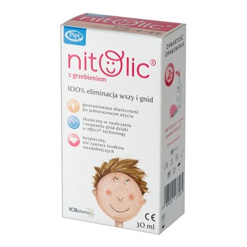 Pipi Nitolic, płyn przeciw wszawicy, z grzebieniem, 30 ml