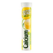 Calcium + witamina C, tabletki musujące o smaku cytrynowym, 20 szt.        