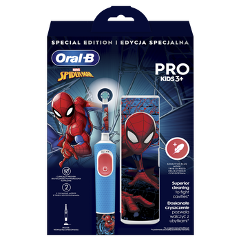 Oral-B, Pro KIds 3+, Spider-Man, szczoteczka elektryczna + etui