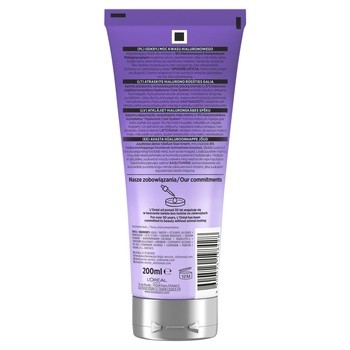 L'Oreal Paris Elseve Hyaluron Plump, wypełniający krem do włosów na noc bez spłukiwania, 200 ml