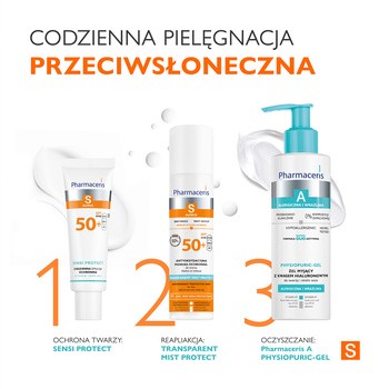 Pharmaceris S Sensi Protect, codzienna emulsja ochronna z kwasem hialuronowym do twarzy i okolic oczu SPF 50+, 50 ml
