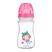 alt Canpol Easy Start Toys, butelka szerokootworowa, antykolkowa, różowa, 240 ml