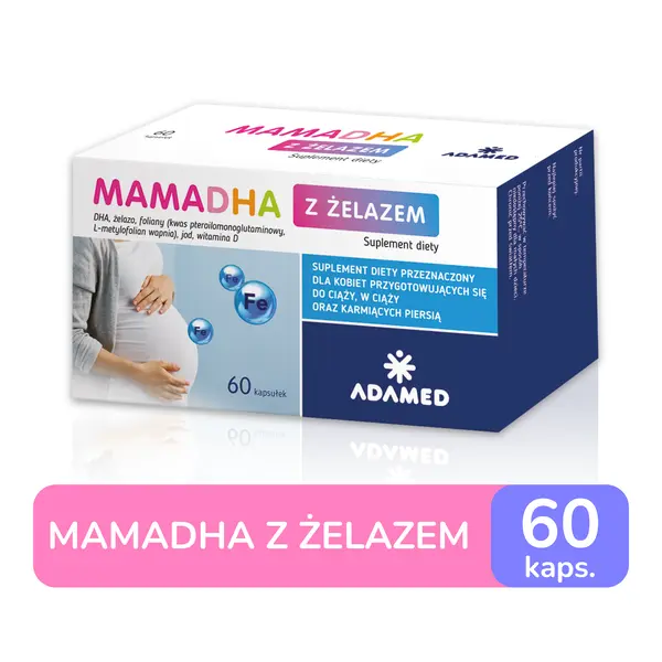 Витамины для беременных и кормящих MamaDHA с железом, DHA и фолиевая кислота, 60 капсул — фото 2