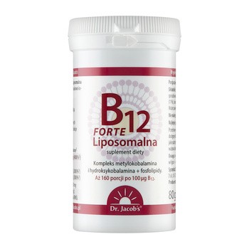 Dr Jacob's Medical, B12 Liposomalna Forte, proszek, 80 g