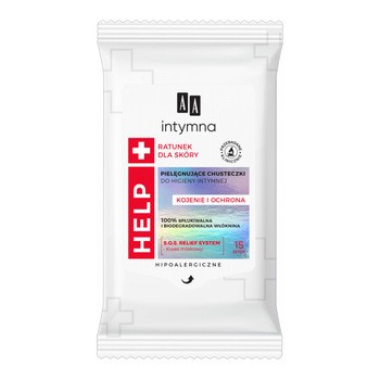 AA Intymna Help, pielęgnujące chusteczki do higieny intymnej, 15 szt.