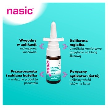 Nasic, (0,1mg+5mg)/dawkę, aerozol do nosa, 10 ml