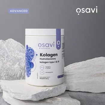 Osavi Kolagen Hydrolizowany typu I & III, proszek, smak wiśnia - truskawka, 660 g