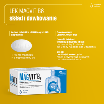 Magvit B6, tabletki dojelitowe, 50 szt.