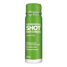 DOZ Product Ashwagandha Shot Anti-Stress, płyn, smak owocowy, 80 ml