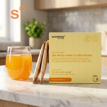 Sundose Everyday For Skin Anti-Aging Kwas Hialuronowy i Witamina C, saszetki z proszkiem, smak pomarańczowy, 15 szt.