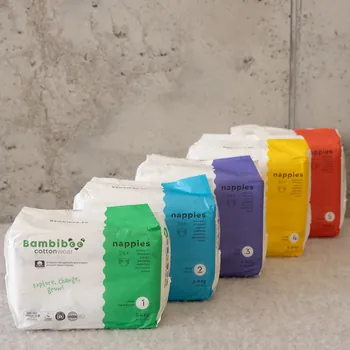 Bambiboo Cottonwear, jednorazowe pieluszki z bawełną organiczną dla dzieci, 4 Maxi, (9-14 kg), 24 szt.