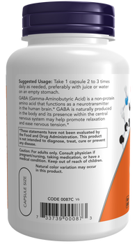 Now Foods GABA 500 mg z witaminą B6, kapsułki, 200 szt.