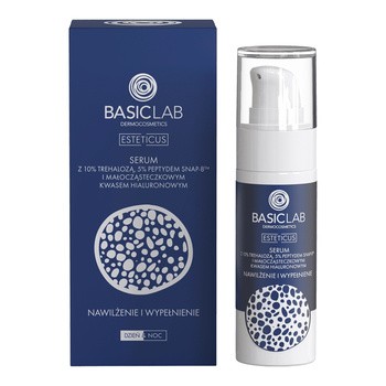BasicLab Esteticus, nawilżenie i wypełnienie, serum z 10% trehalozą, 5% SNAP-8, 30 ml