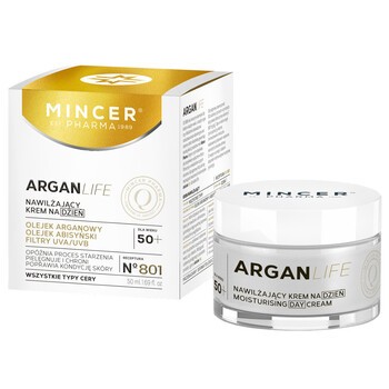 Mincer Pharma Argan Life, krem nawilżający na dzień 50+, 50 ml