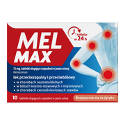 Mel Max, 15 mg, tabletki ulegające rozpadowi w jamie ustnej, 10 szt.