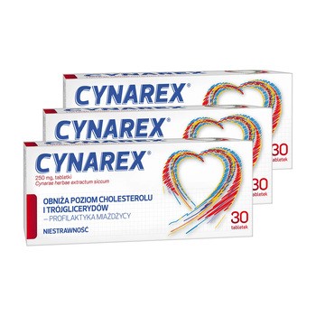 Zestaw 3x Cynarex, 250 mg, tabletki, 30 szt.