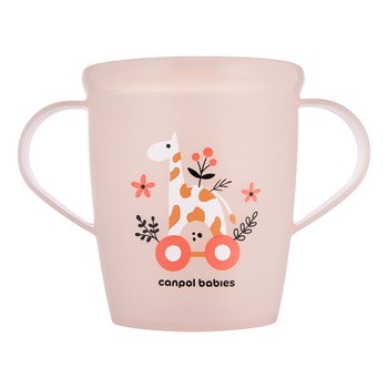 Canpol Babies, kubek otwarty z uchwytami Toys, 250 ml, koralowy, 1 szt.