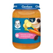 Gerber, schabik ze śliwką w warzywach, 6 m+, 190 g