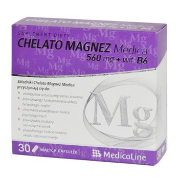 Chelato Magnez Medica + witamina B6, kapsułki, 30 szt.