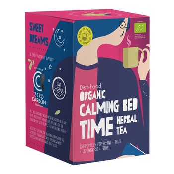 Diet-food, Bio Calming Bed Time Herbal Tea, herbata ziołowa z rumiankiem, 20 x 1,5 g