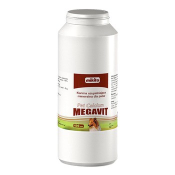 Mikita Pet Calcium megavit, karma uzupełniająca mineralna dla psów, tabletki, 400 szt.