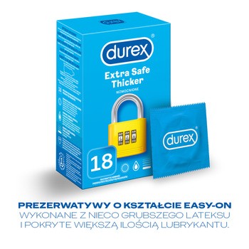 Zestaw 2x Durex Extra Safe 18 szt. + żel			