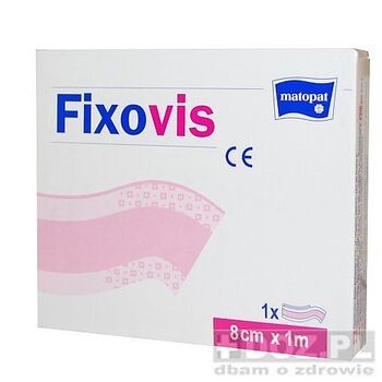 Fixovis,  plaster tkaninowy z opatrunkiem 8 cm x 1 m, 1 szt