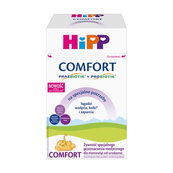 HiPP COMFORT COMBIOTIK, żywność specjalnego przeznaczenia medycznego, dla niemowląt od urodzenia, 600 g