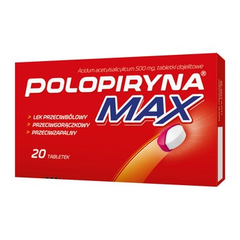 Polopiryna Max, 500 mg, tabletki dojelitowe, 20 szt.