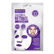 Beauty Formulas, maseczka do twarzy w płachcie Anti-Ageing z retinolem, 1 szt.