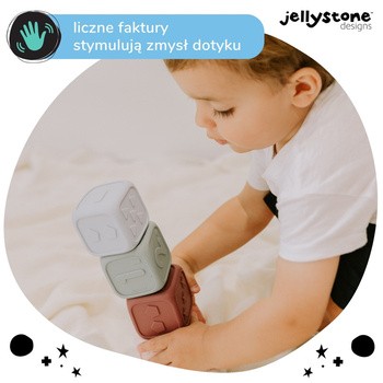 Jellystone Designs, silikonowe kostki edukacyjne, szałwia i jagoda, 2 szt.