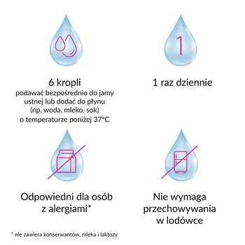 Multilac Baby, krople, synbiotyk (probiotyk + prebiotyk), 2x5 ml