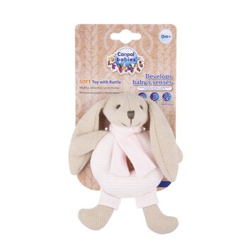 Canpol Babies, miękka grzechotka KRÓLICZEK, różowa, 1 szt.