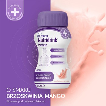 Nutridrink Protein, płyn o smaku brzoskwinia-mango, 4 x 125 ml
