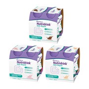 Zestaw Zestaw Nutridrink Skin Repair, smak truskawkowy, płyn, 4 x 200 ml + smak waniliowy, płyn, 4 x 200 ml + smak czekoladowy, płyn, 4 x 200 ml