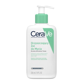 CeraVe, oczyszczający żel do mycia z ceramidami dla skóry normalnej i tłustej, 236 ml